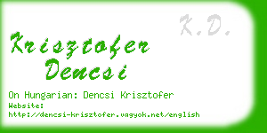 krisztofer dencsi business card